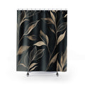 Beige Leaf on Dark Ground Shower Curtain