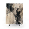 Black Cream Ink Wash Shower Curtain