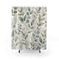Sage Green Leaf Botanical Eucalyptus Gray Calm Shower Curtain