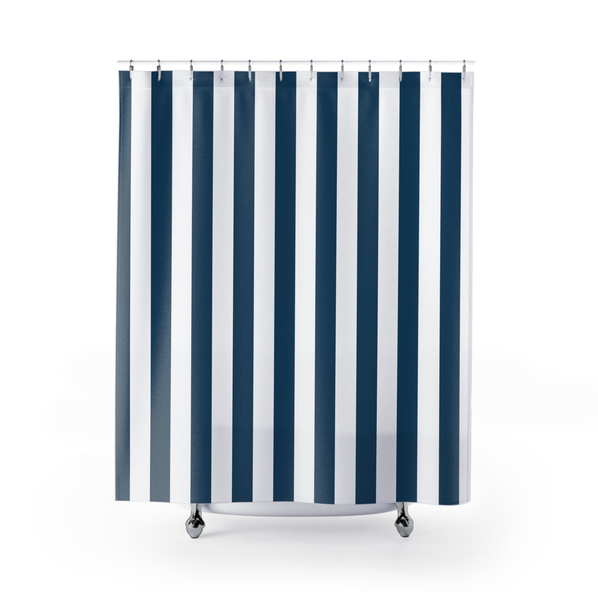 Navy Cabana Stripe Shower Curtain