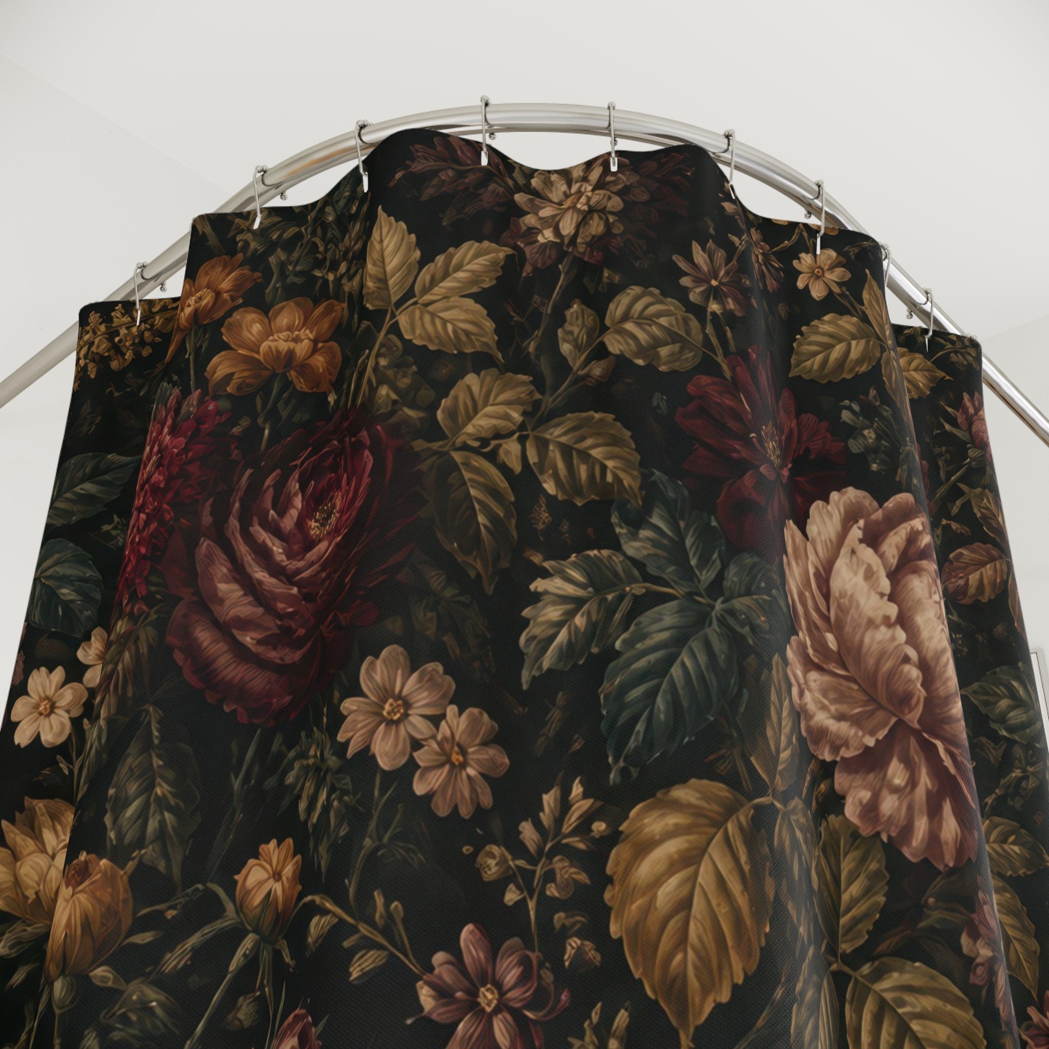 Vintage Rose Botanical Shower Curtain