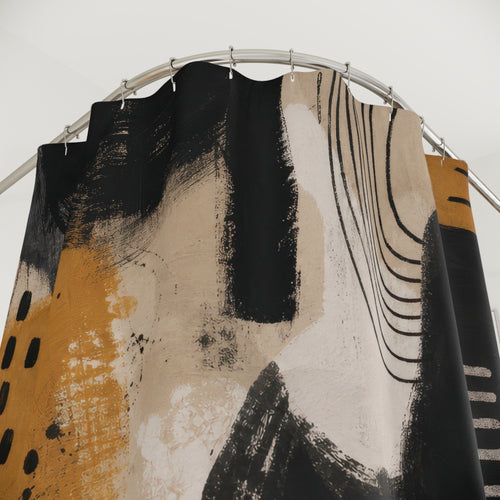 Black Art Shower Curtain: Abstract Modern Pattern
