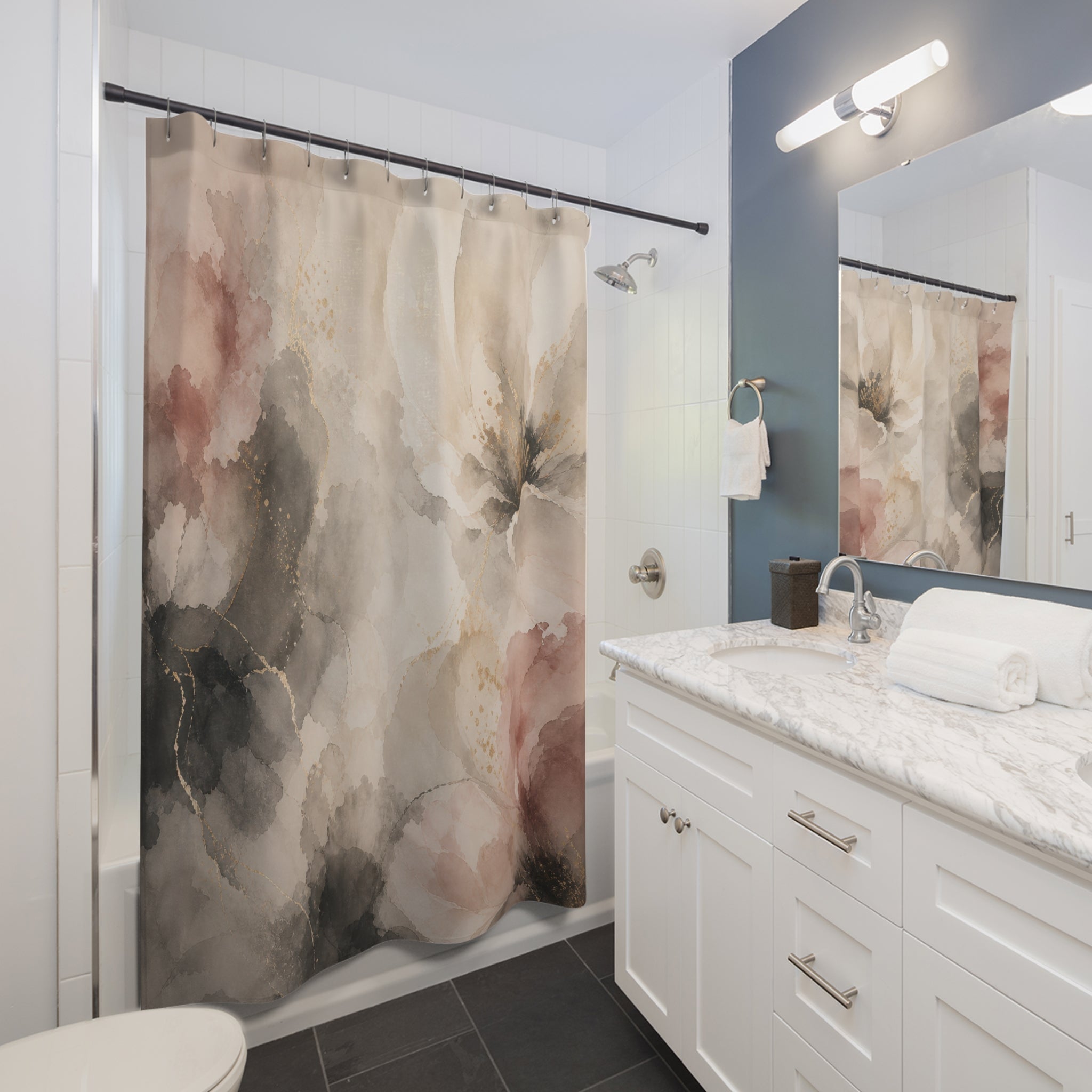 Watercolor Flower Shower Curtain