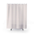 Red & White Windowpane Shower Curtain – Grid