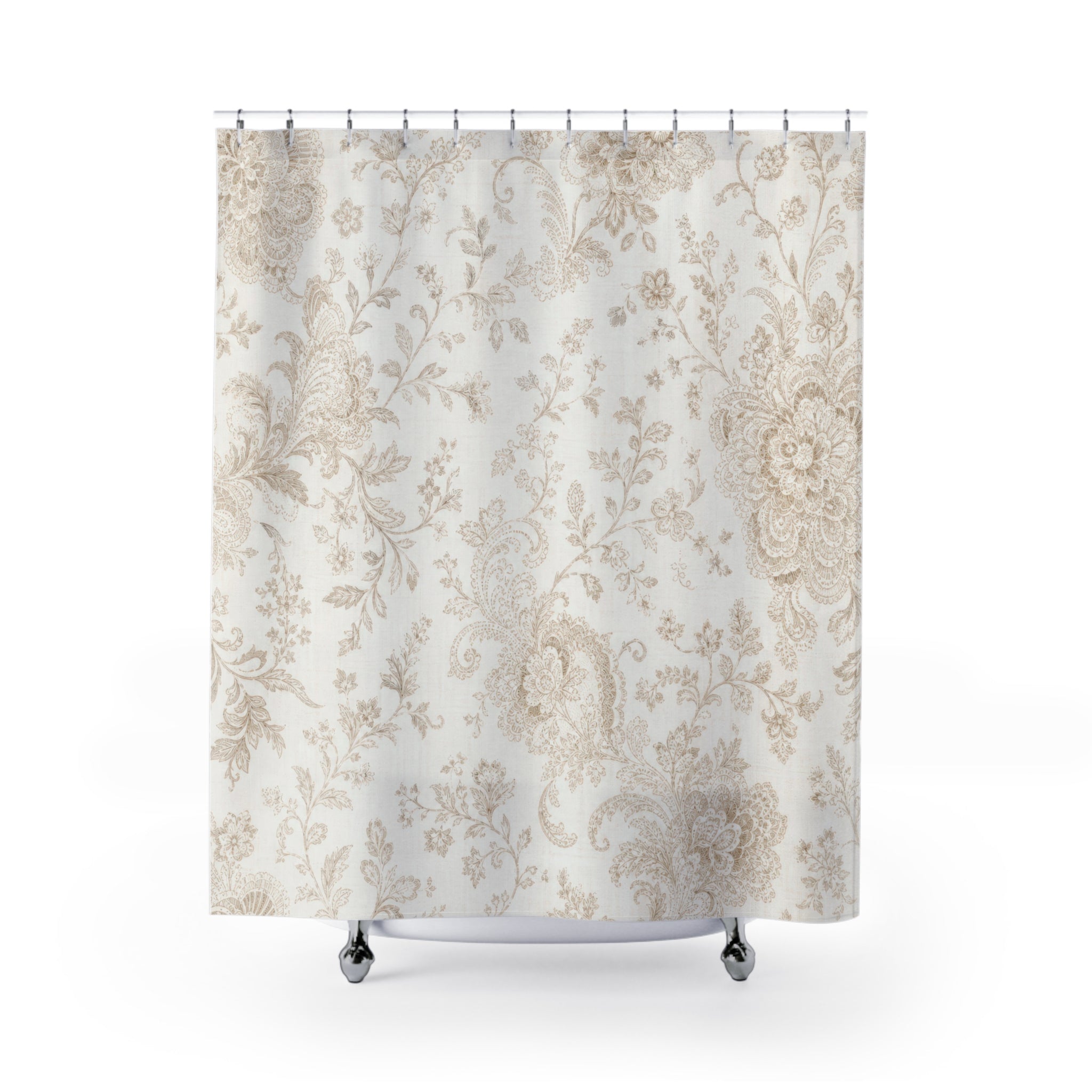 Pale Paisley Floral Shower Curtain