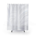 White Shower Curtain, Modern Abstract Bath Decor, Soft Wave Pattern, Minimal Guest Bathroom Decor, Elegant Spa White Calm Decor Style