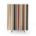 Black Red Tan Vertical Band Shower Curtain