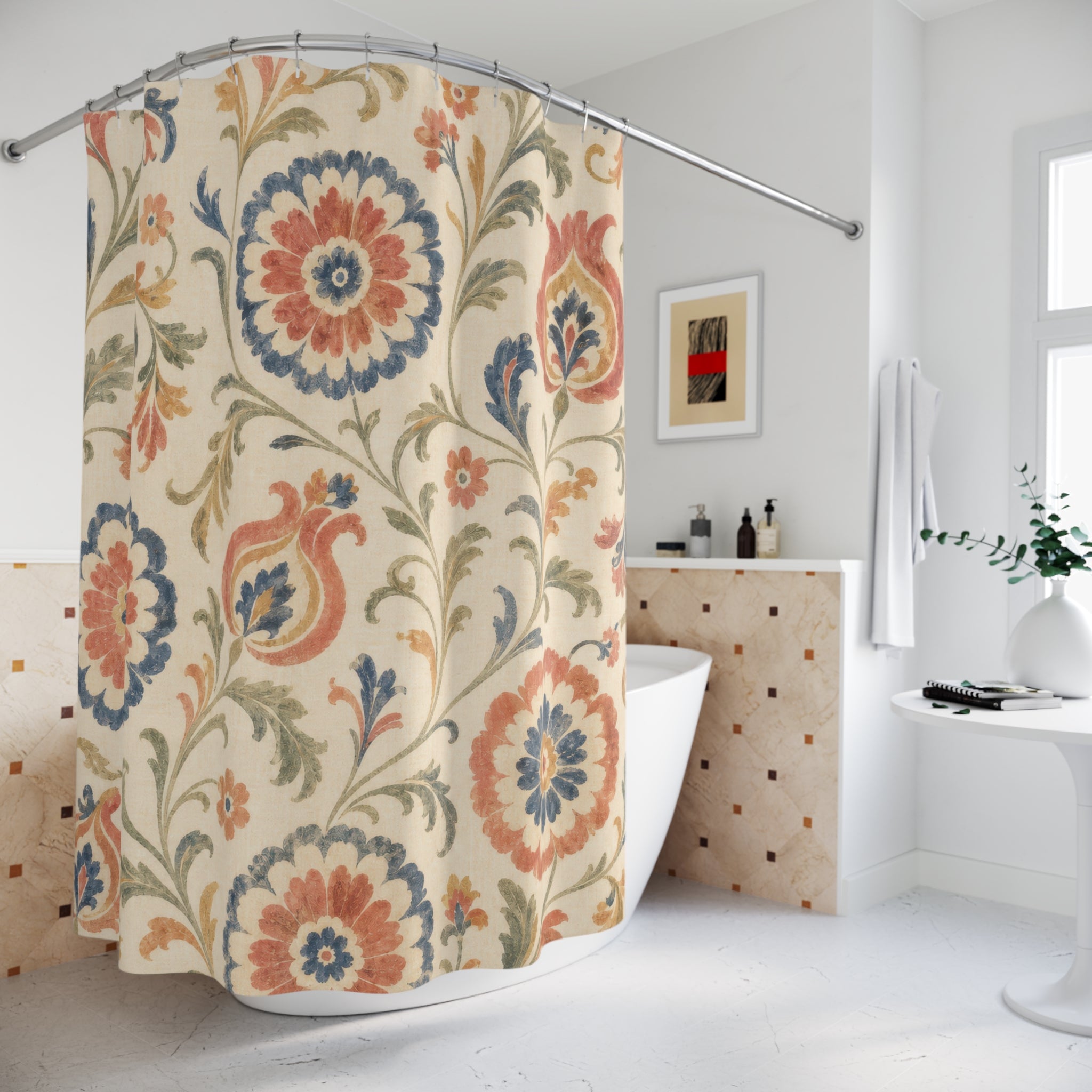 Painterly Suzani Shower Curtain