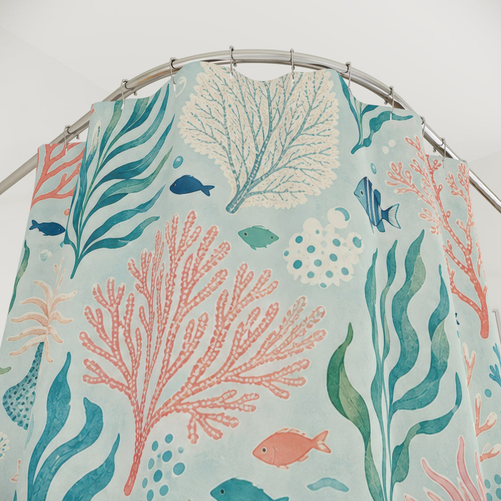Aqua Coral Reef Shower Curtain