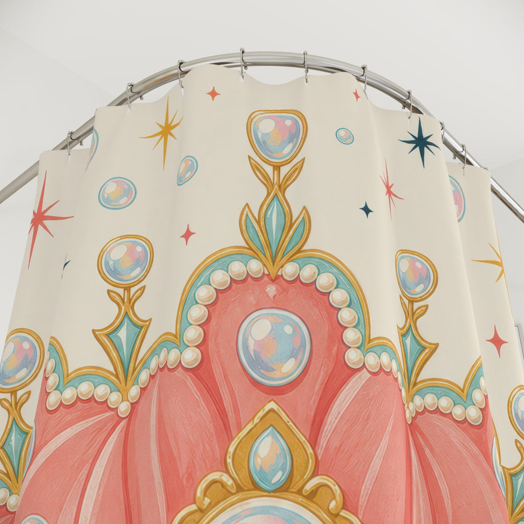 Pink Jeweled Tiara Shower Curtain