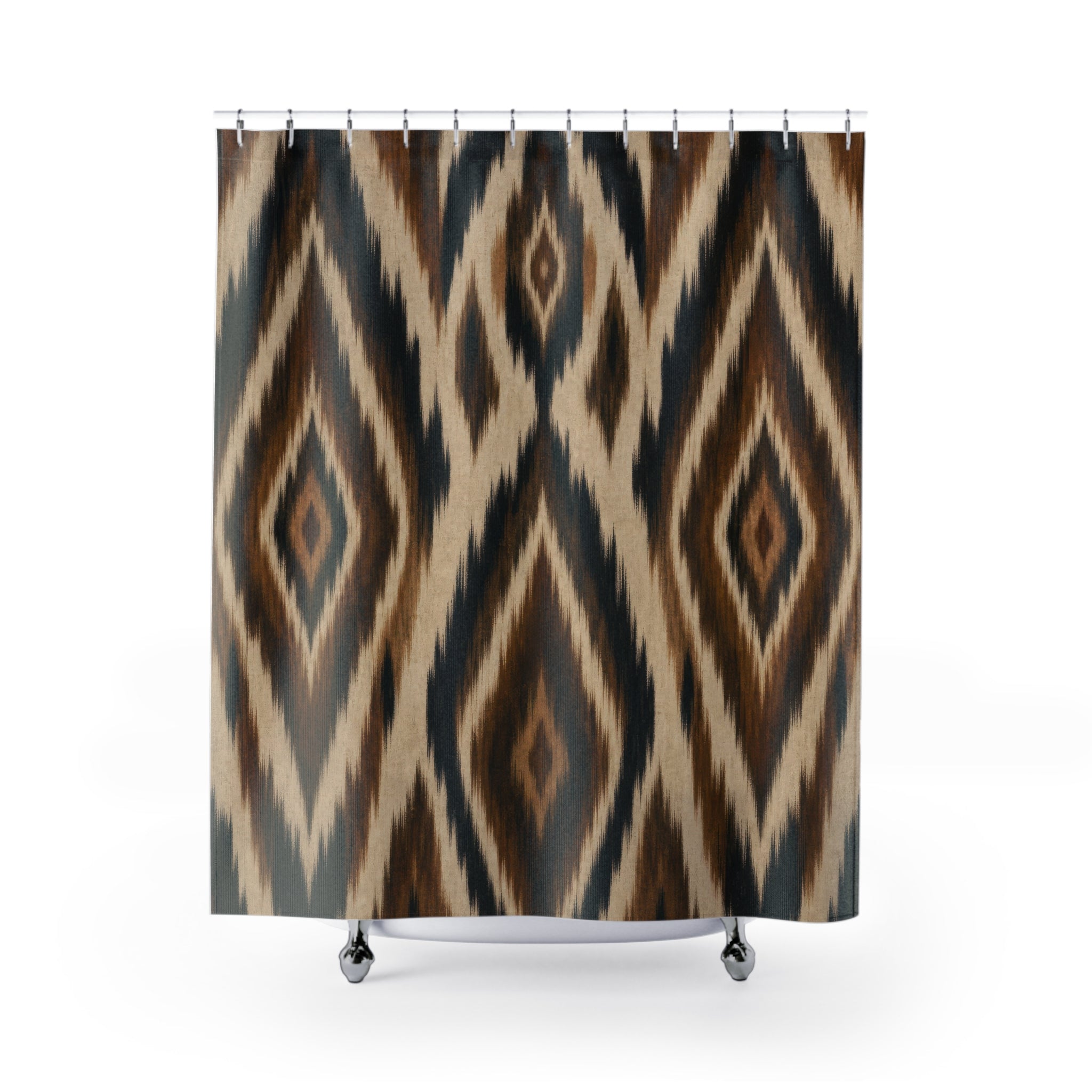 Black Brown Diamond Shower Curtain
