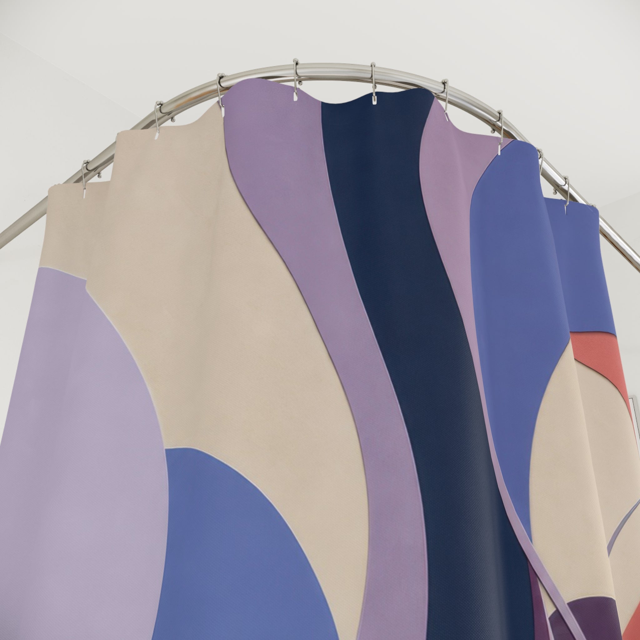 Lavender Lilac Paper Cut Wave Shower Curtain