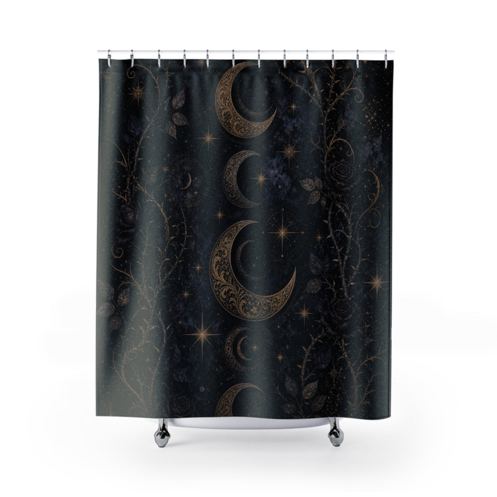 Gothic Crescent Moon Shower Curtain