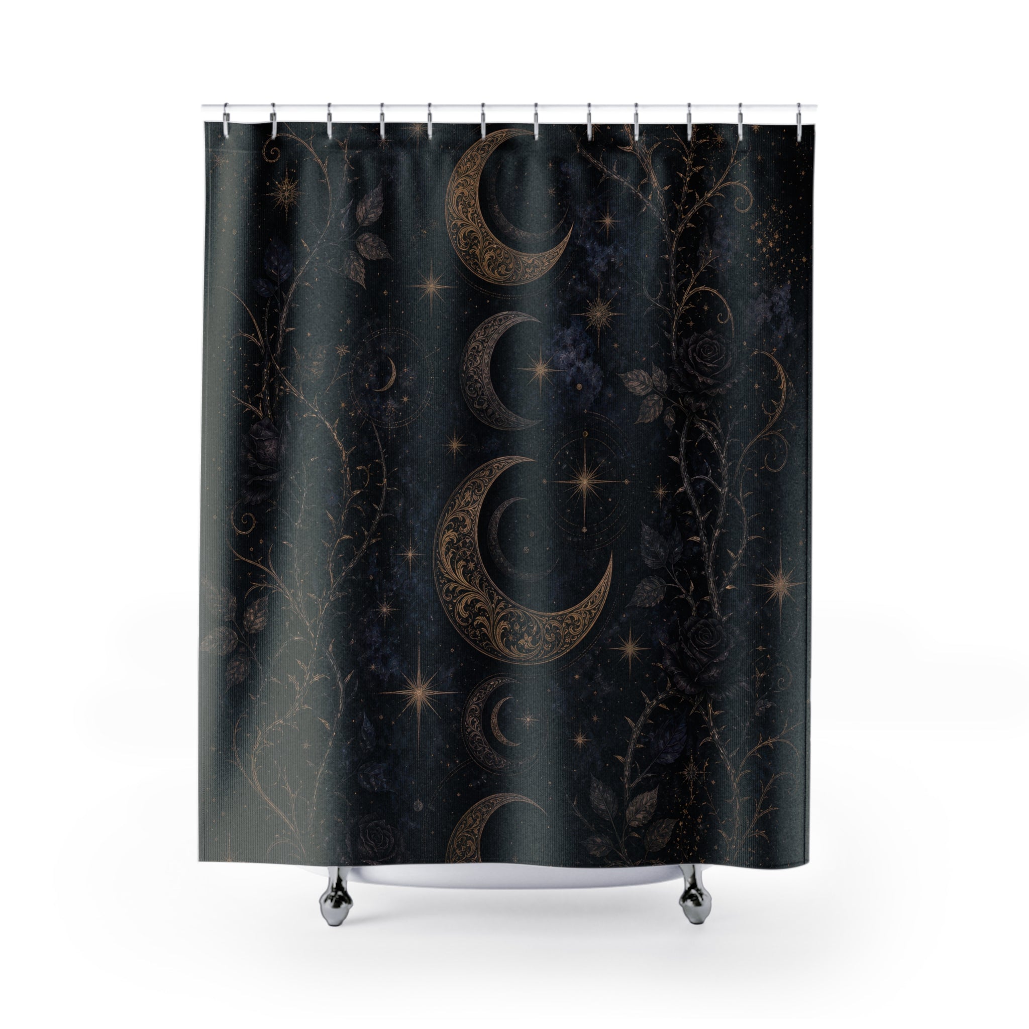 Gothic Crescent Moon Shower Curtain