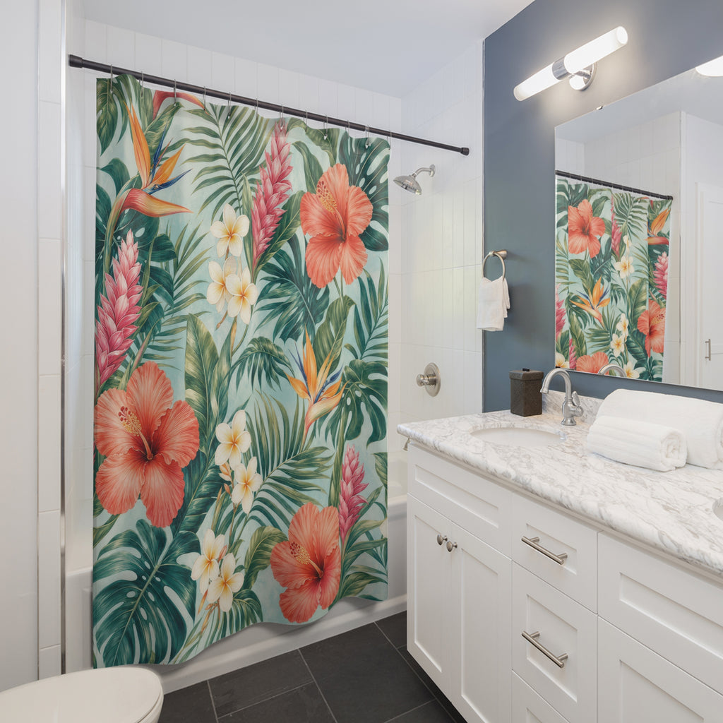 Tropical Hibiscus Shower Curtain