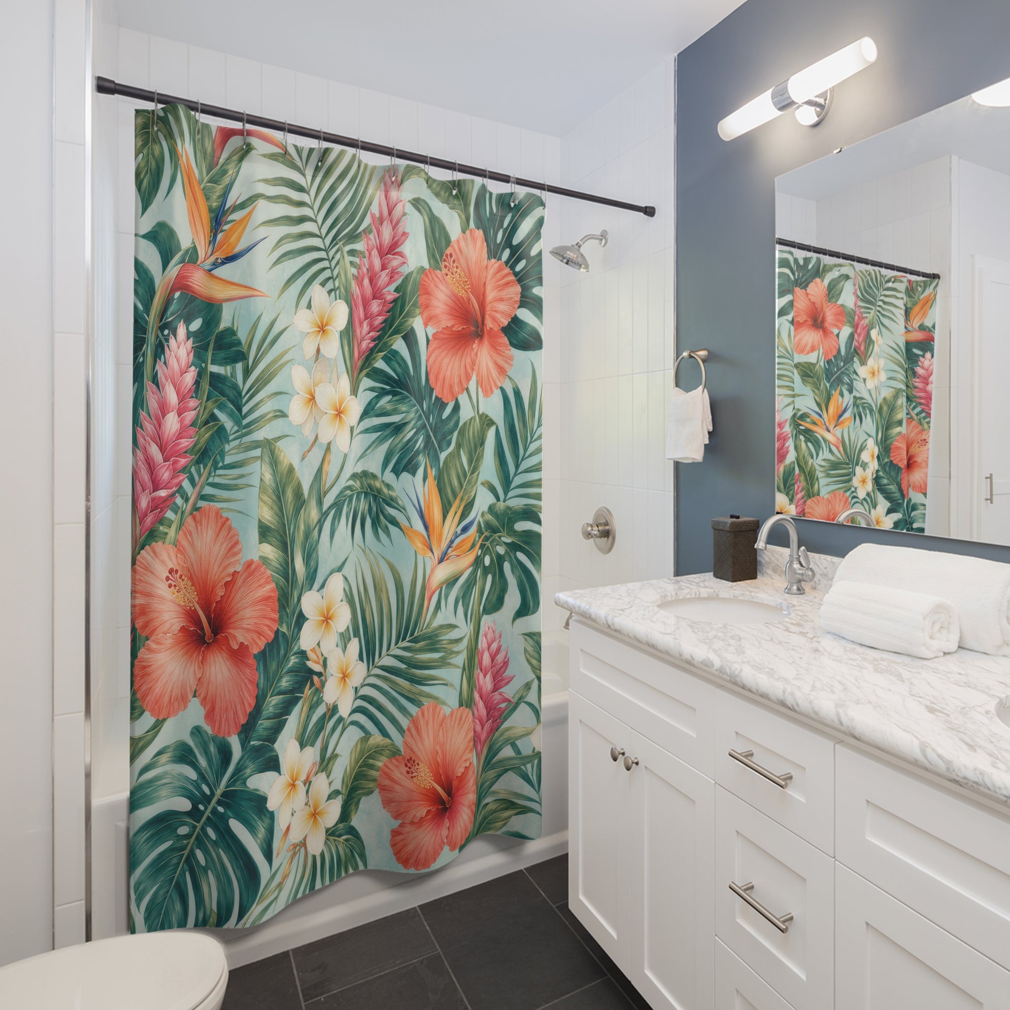 Tropical Hibiscus Shower Curtain