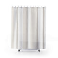 White Cream Wide Watercolor Stripe Shower Curtain