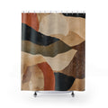 Earth Tone Rust Brown Layered Shower Curtain