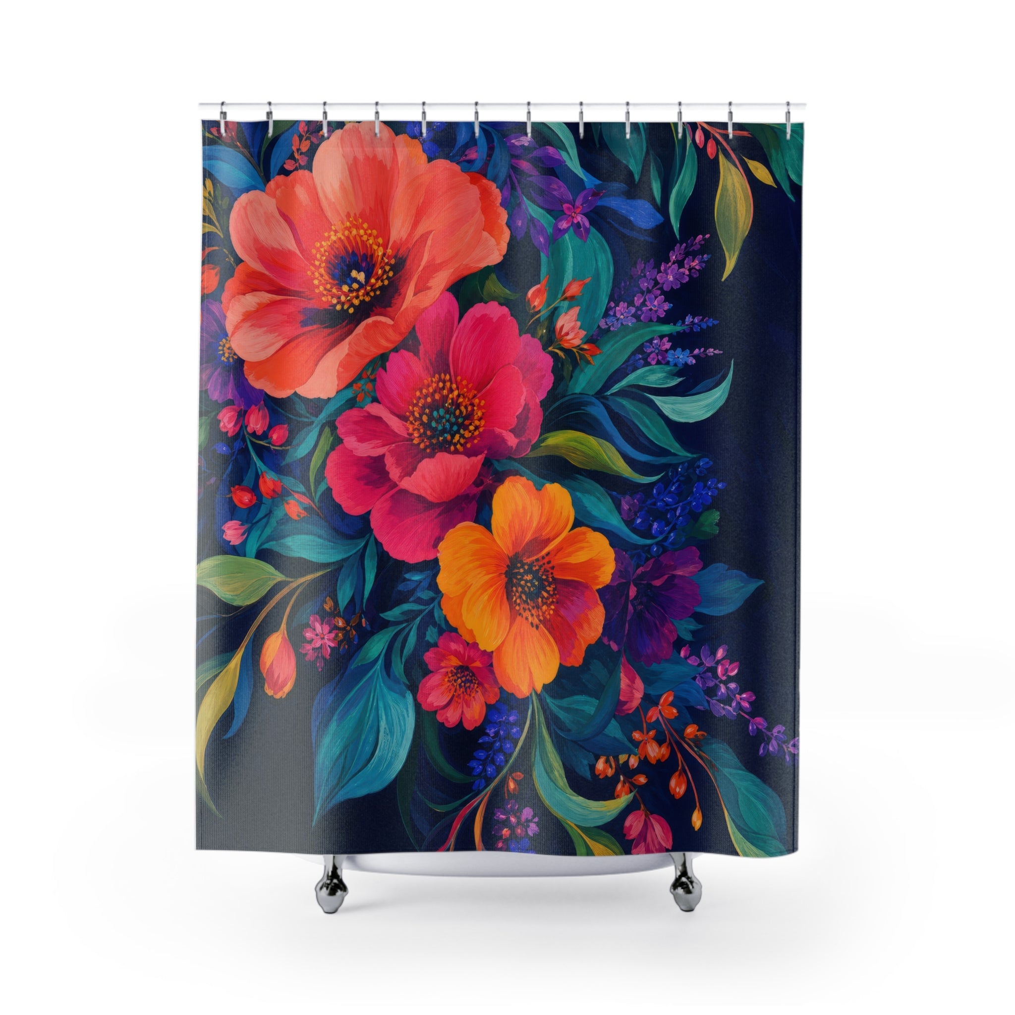 Jewel Tone Botanical Cascade Shower Curtain