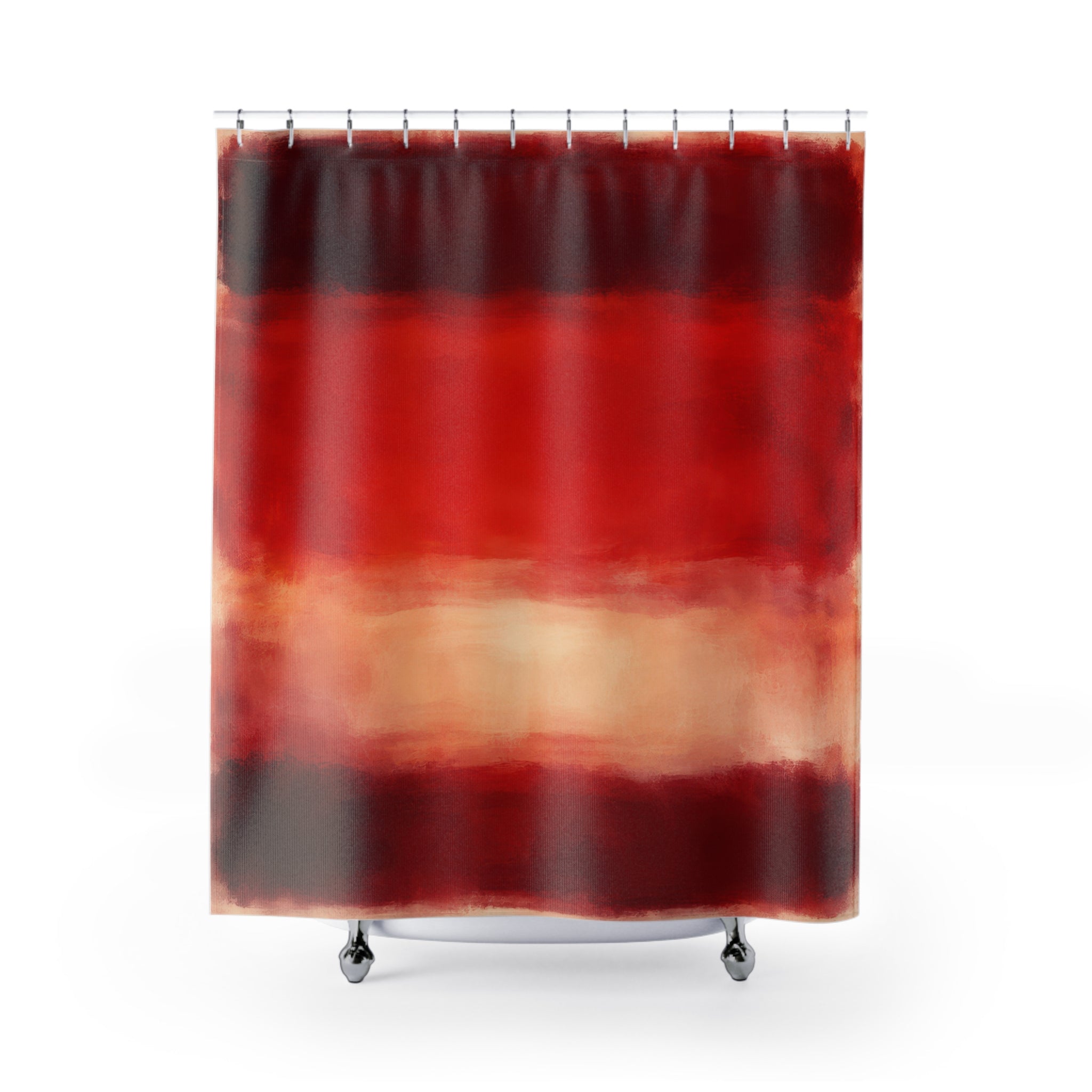 Red Abstract Art Shower Curtain – Color Field