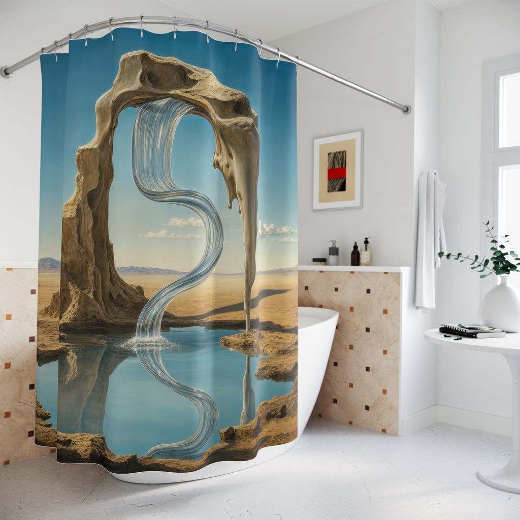Desert Arch Waterfall Print Shower Curtain