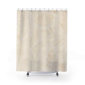 Leaf Shower Curtain, Cream Beige Bath Decor, Pale Botanical Plant Pattern, Elegant Neutral Guest Bathroom Decor, Soft Modern Style