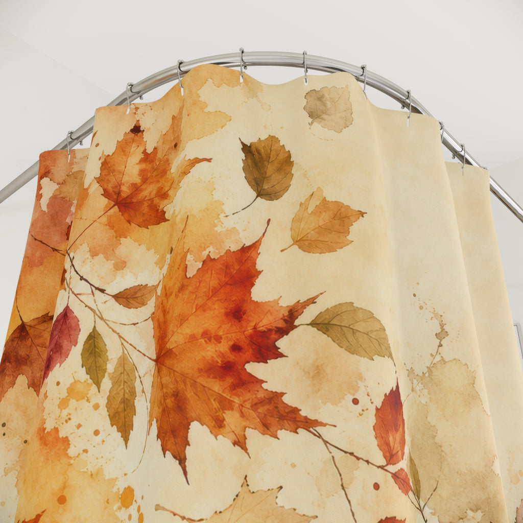 Watercolor Autumn Leaves Shower Curtain