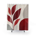 Modern Leaf Red Shower Curtain