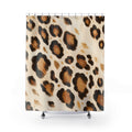 Ivory Caramel Leopard Rosette Shower Curtain