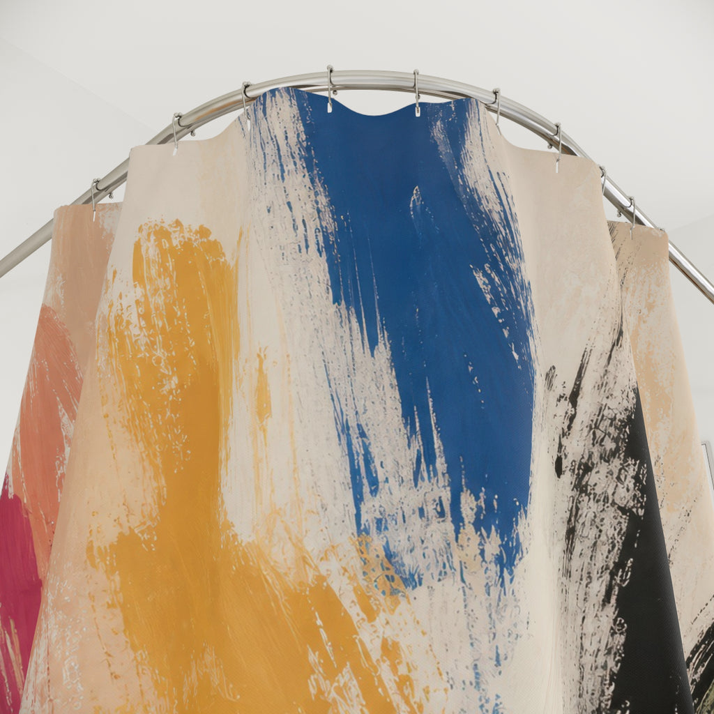 Modern Brush Stroke Shower Curtain
