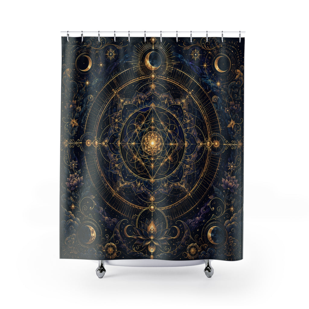 Celestial Mandala Shower Curtain: Sacred Geometry