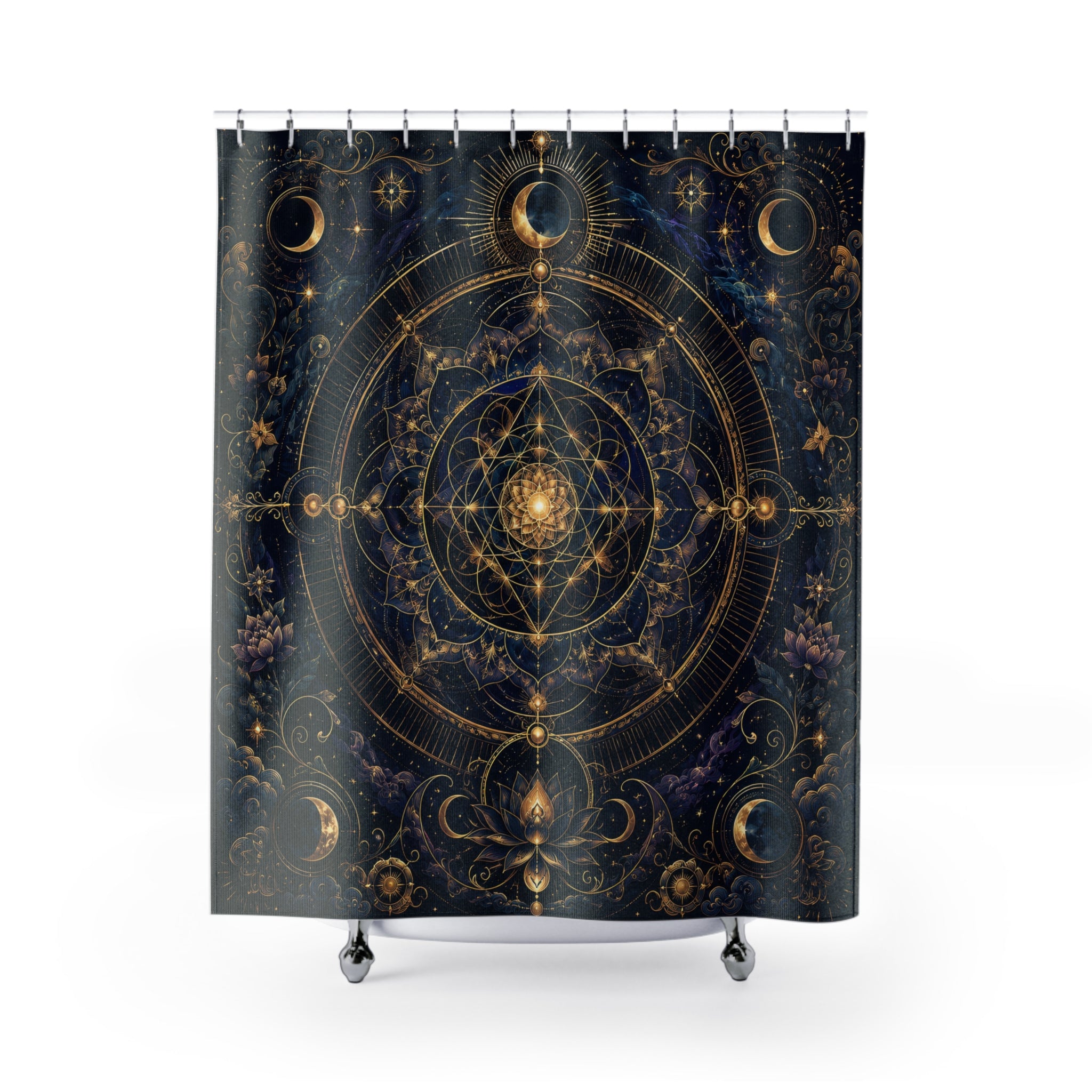 Celestial Mandala Shower Curtain: Sacred Geometry