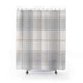 Grey White Plaid Shower Curtain