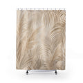Beige Palm Pampas Leaf Shower Curtain