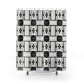 Art Deco Geometric Shower Curtain – Black White Grey