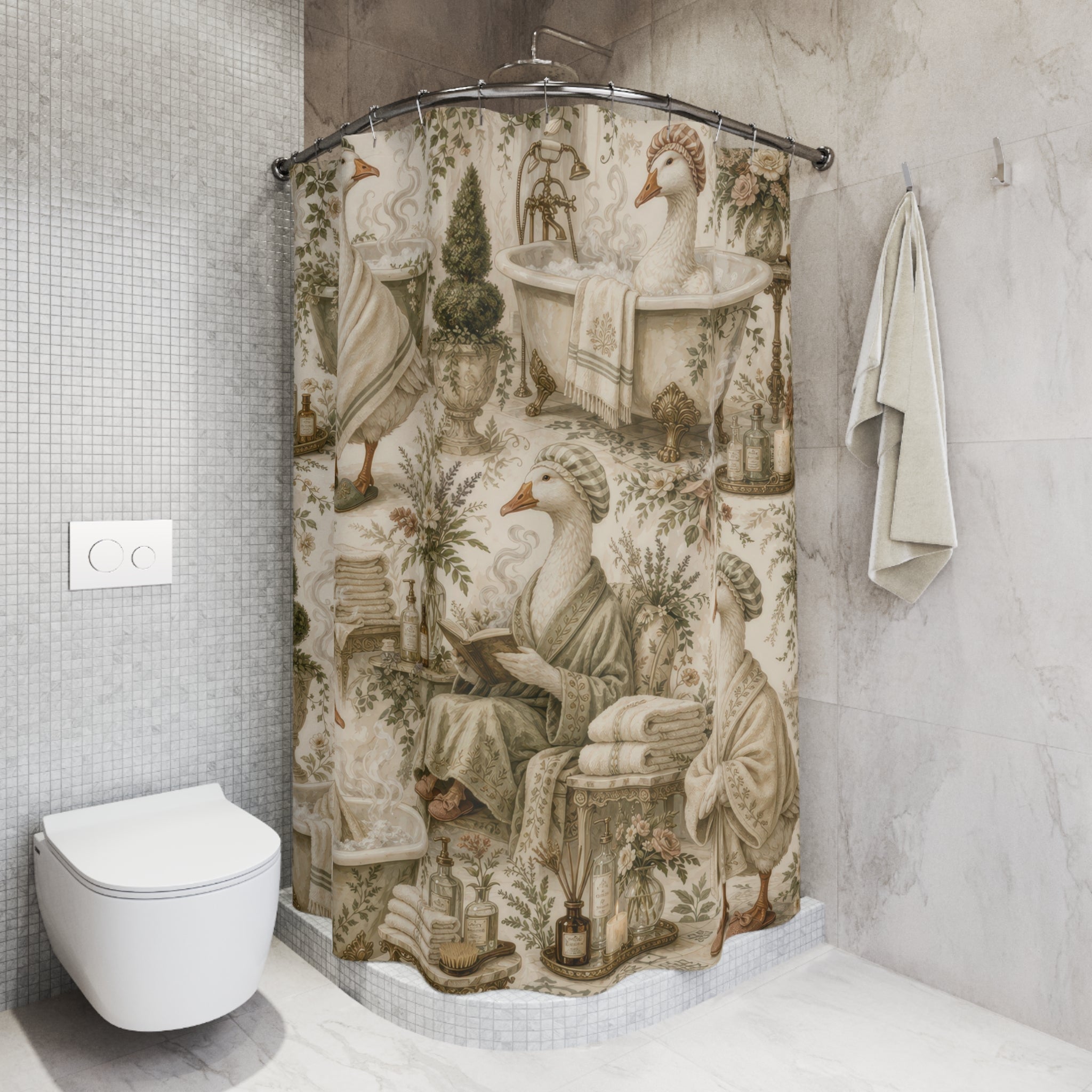 Funny Goose Shower Curtain – Vintage Bathhouse