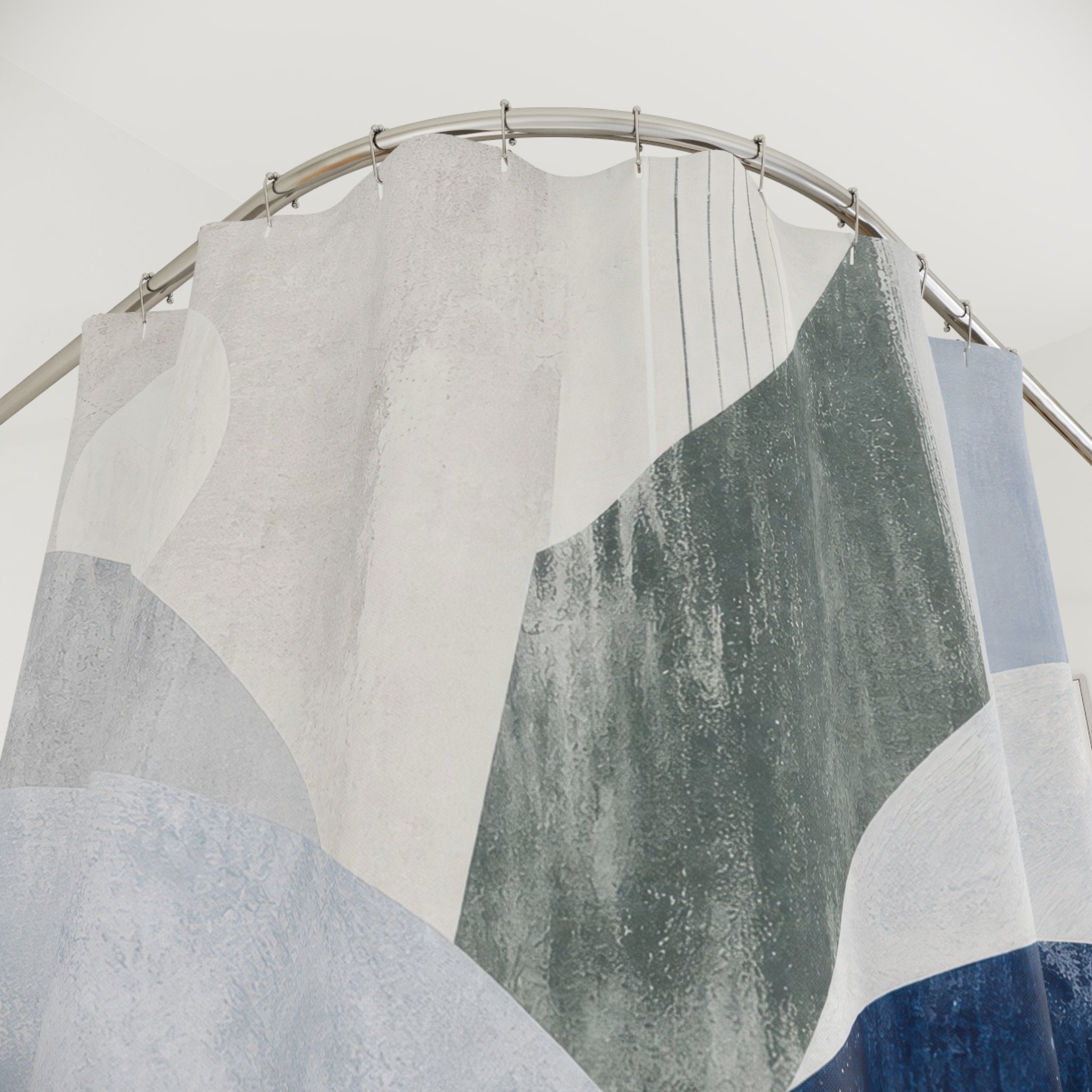 Blue Gray Modern Shower Curtain