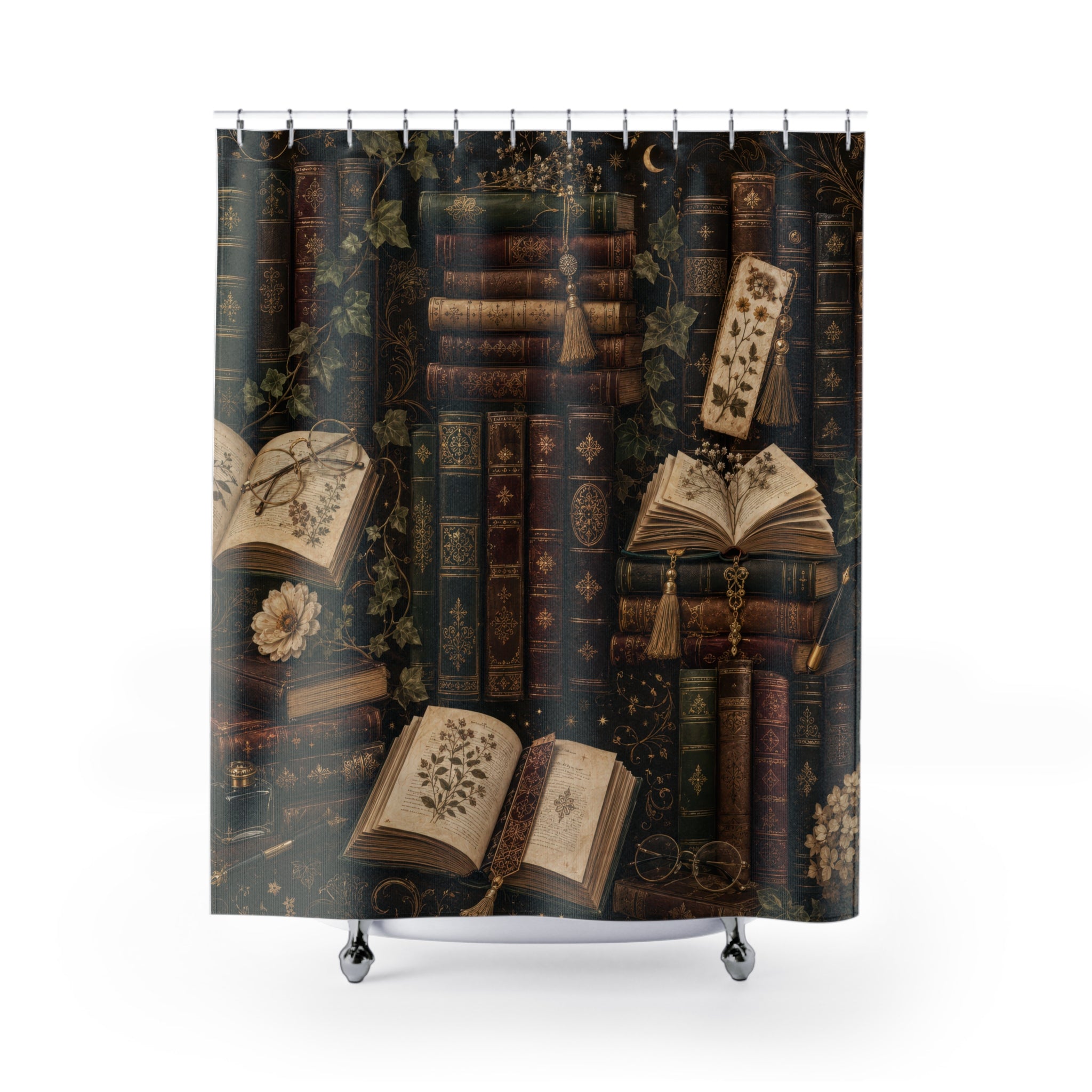Book Shower Curtain: Vintage Library