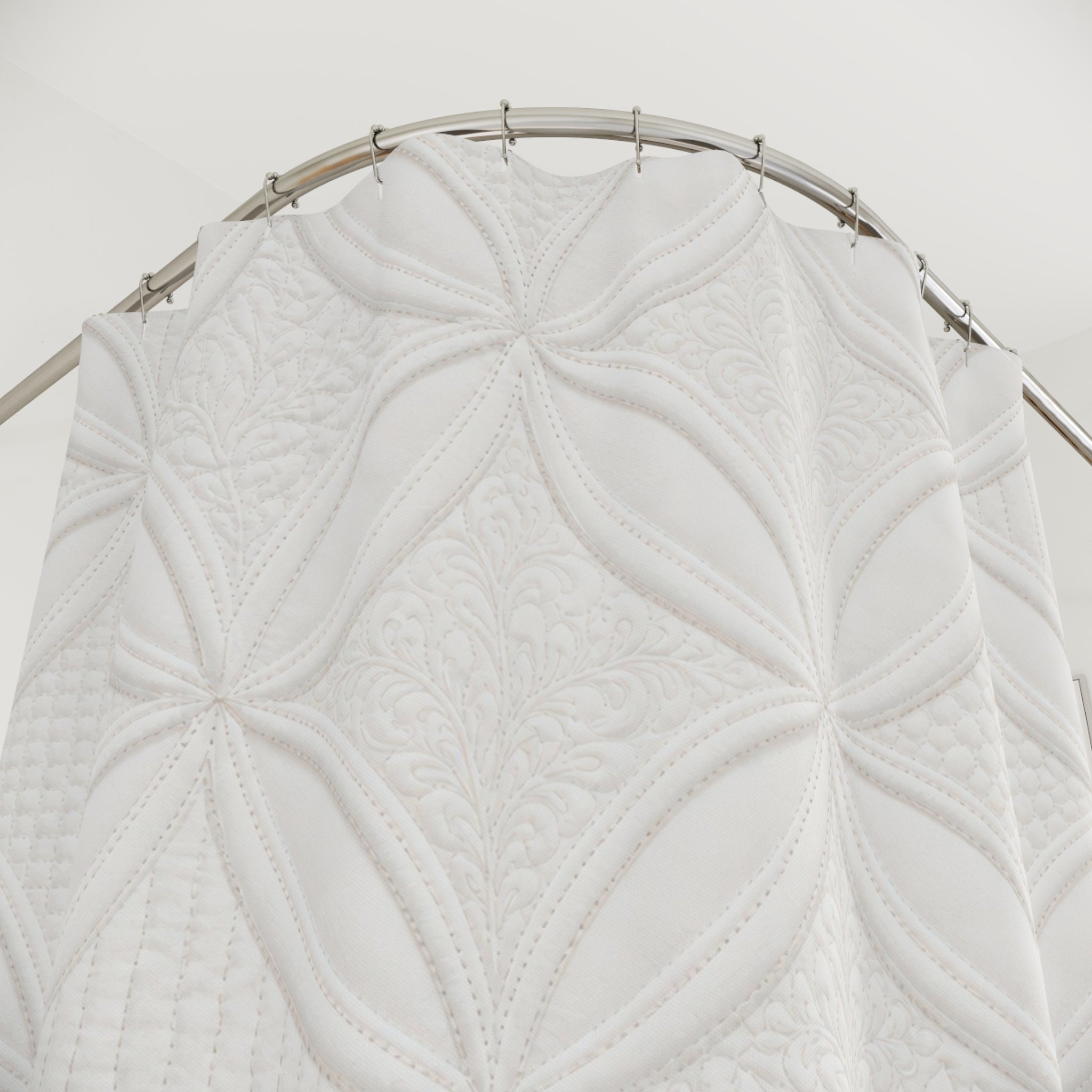 White Cathedral Window Shower Curtain