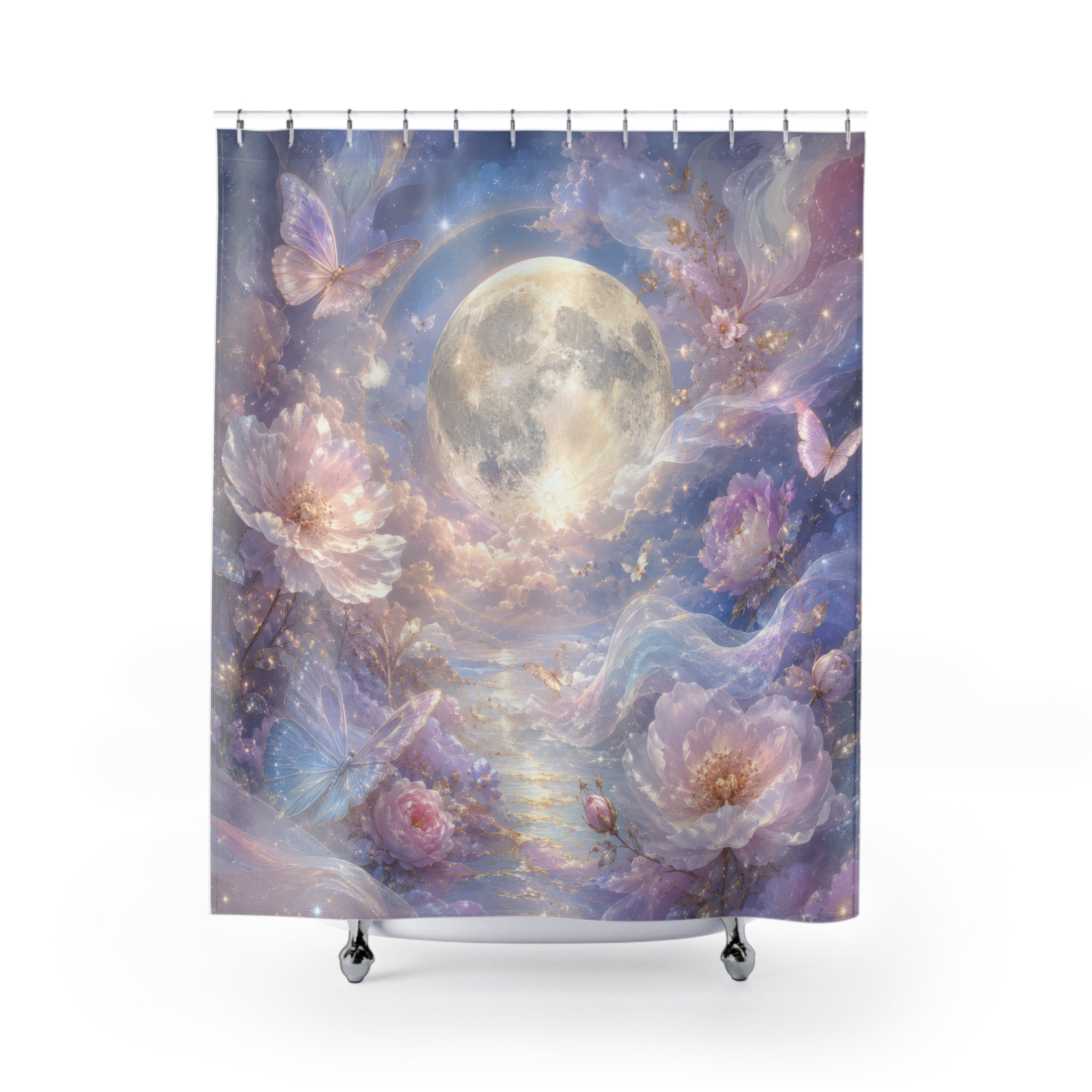 Ethereal Shower Curtain: Celestial Moon