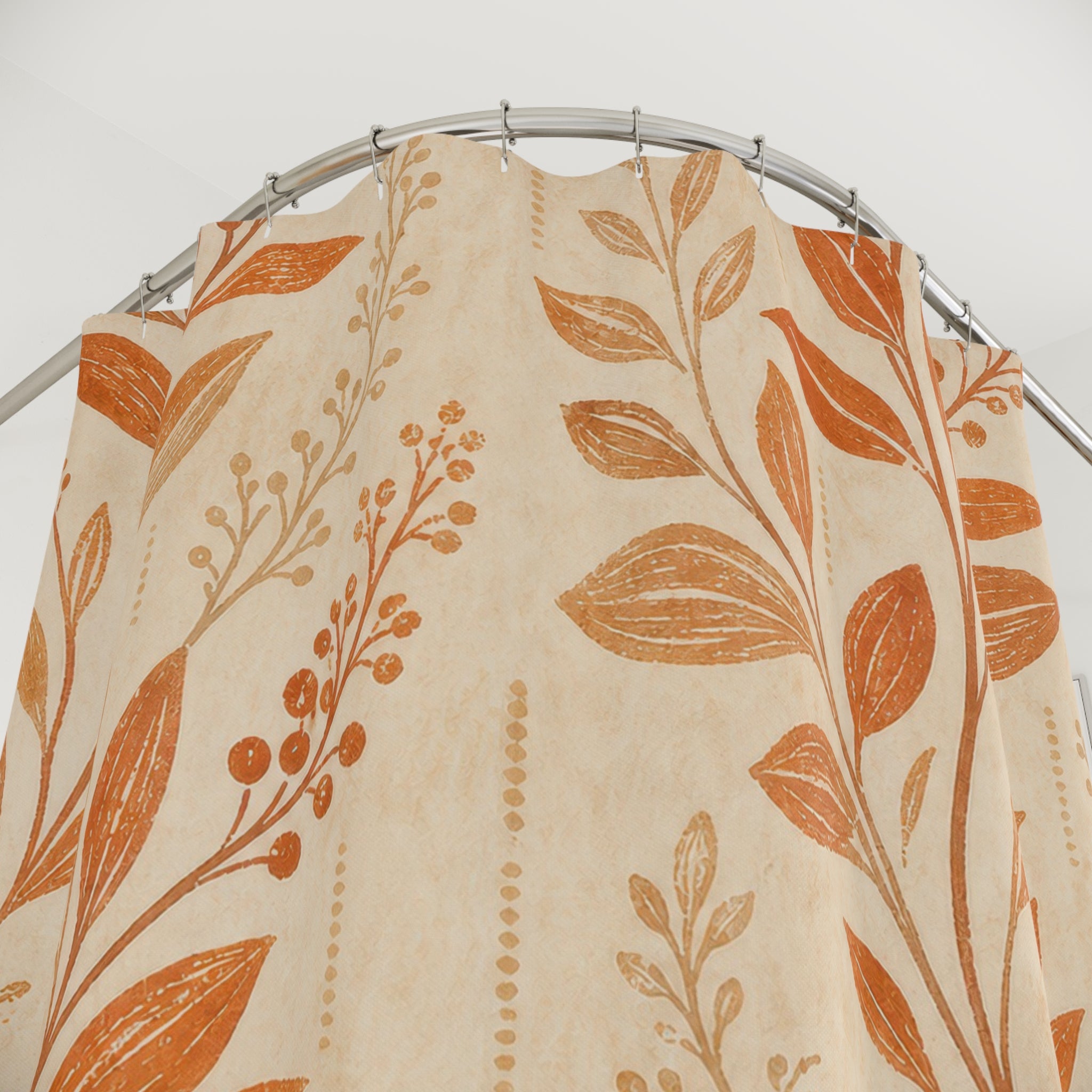 Terracotta Leaf Shower Curtain