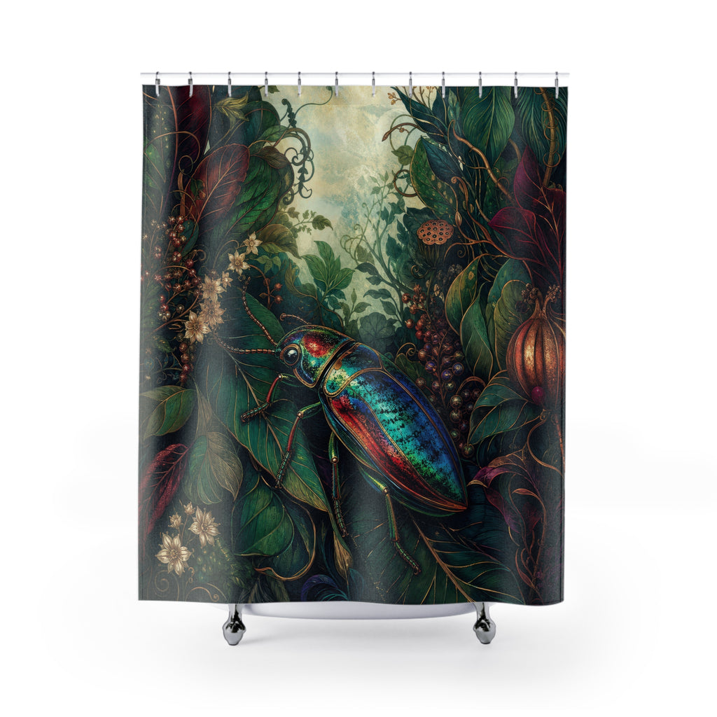 Jewel Beetle Canopy Decorative Shower Curtain