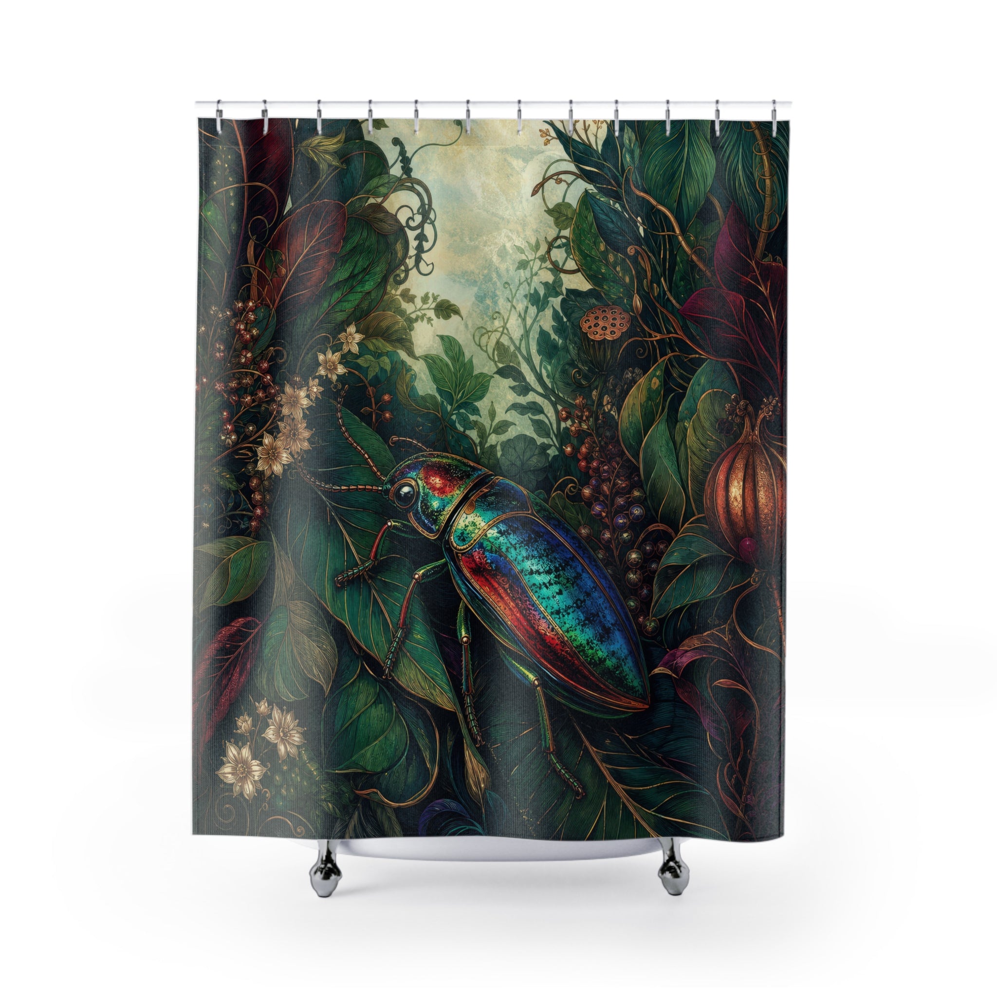 Jewel Beetle Canopy Decorative Shower Curtain