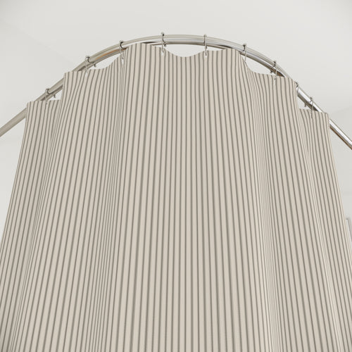 Black Ticking Stripe Shower Curtain – Cream and Black