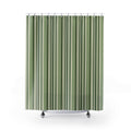 Green Multi Stripe Shower Curtain — Sage Olive