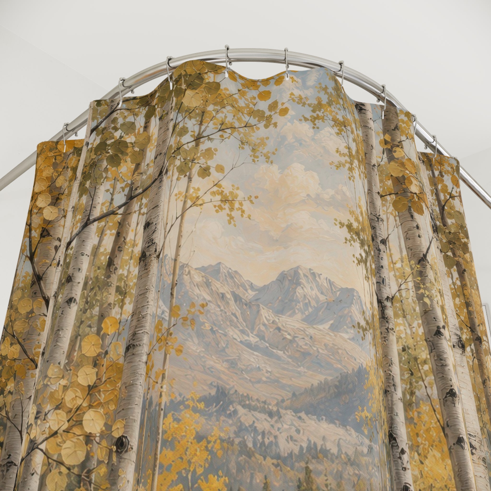 Aspen Shower Curtain: Birch Mountain Forest