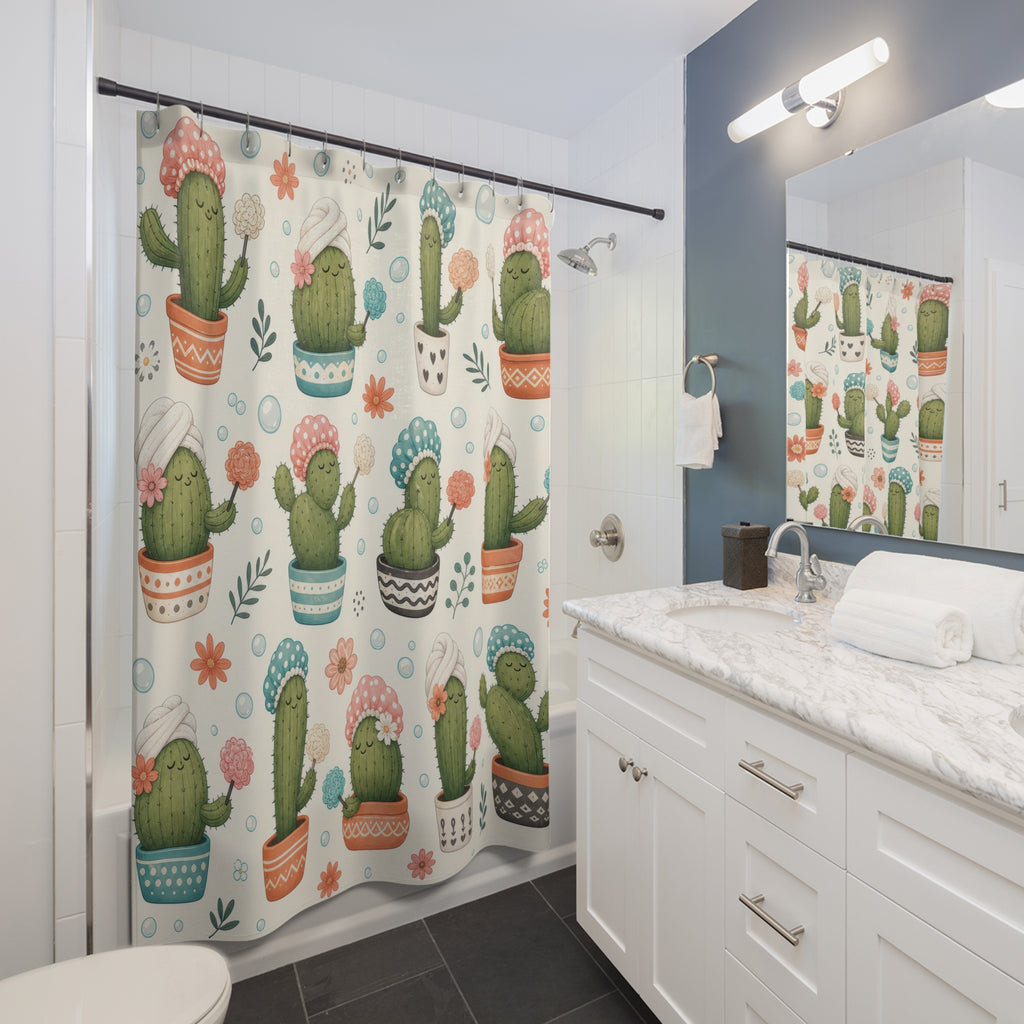 Cactus Shower Cap Shower Curtain