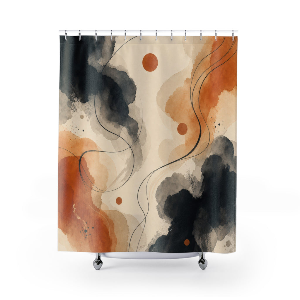 Black Copper Shower Curtain