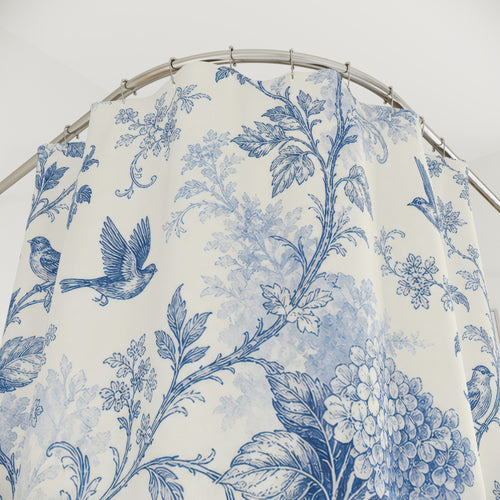 Blue Bird Toile Shower Curtain