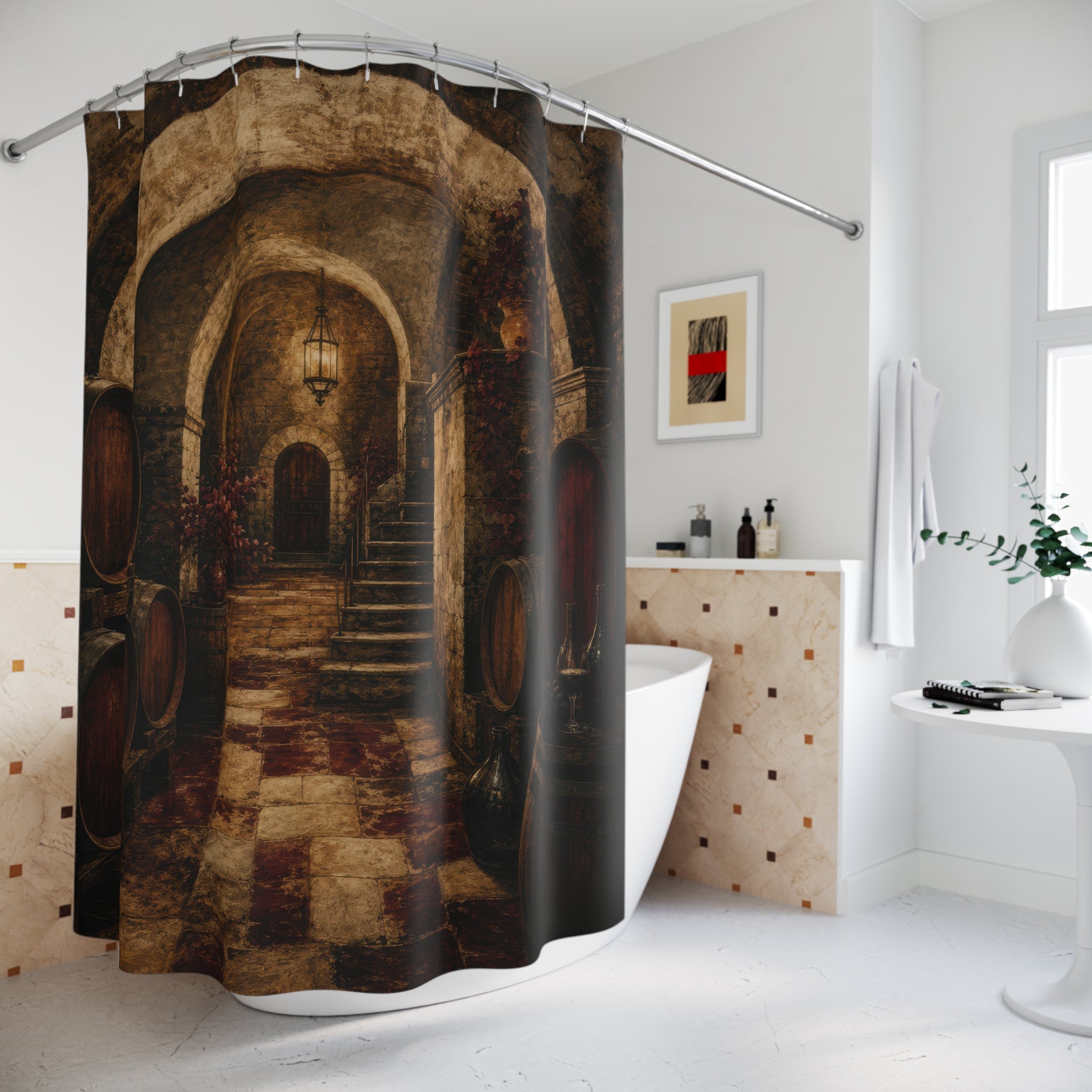 Unique Wine Cellar Shower Curtain